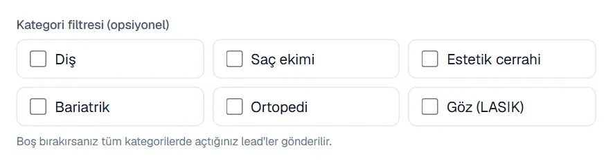 Kategori filtresi bölümünde işaretli Diş ve Saç ekimi