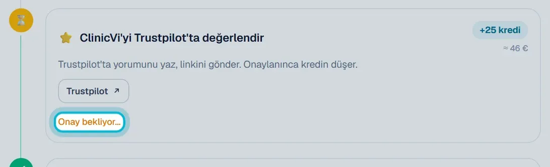 Onay bekleyen bir görev