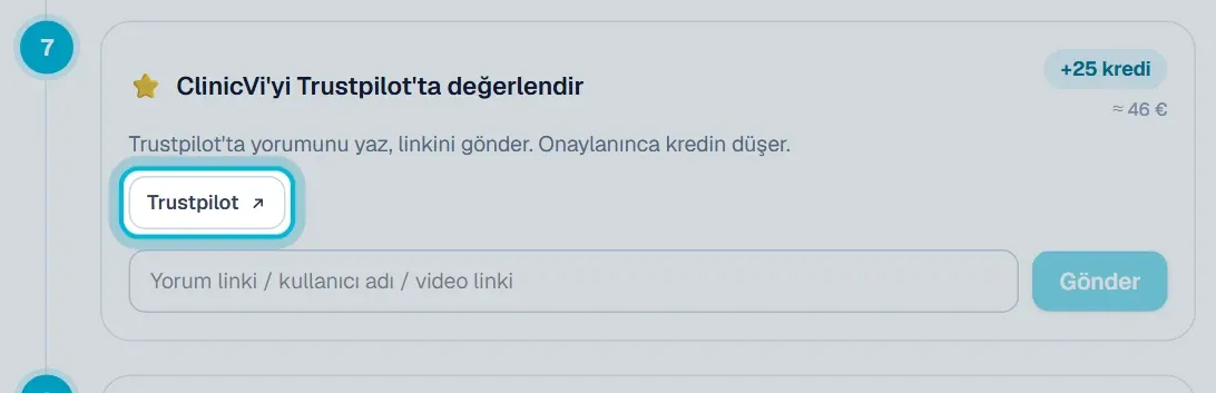 Kanıt kutusu ve Gönder düğmesiyle bir görev
