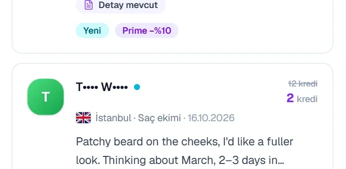 Kredi indirimli bir talep kartı