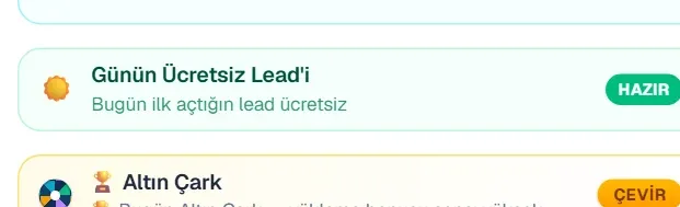 HAZIR yazan Günün Ücretsiz Lead’i kartı